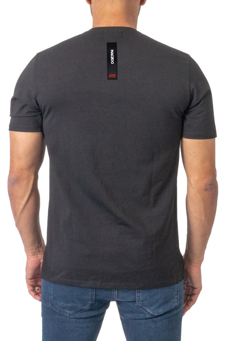 Stretch Cotton Graphic Logo Tee, Alternate, color, BLACK