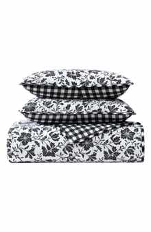 Eddie Bauer Woodblock Floral Cotton Flannel King Quilt & Sham Set