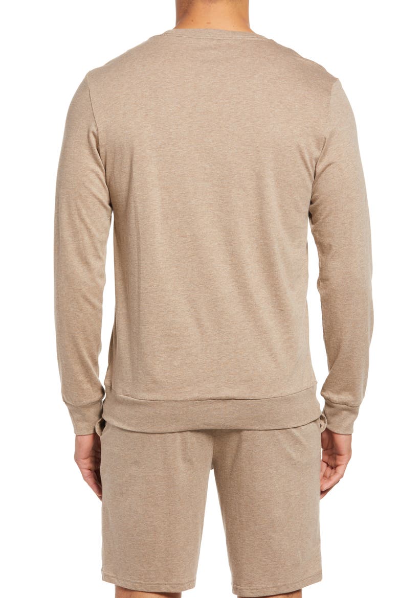 Men's Cotton & Lyocell Pajama T-Shirt, Alternate, color, UMBER HEATHER