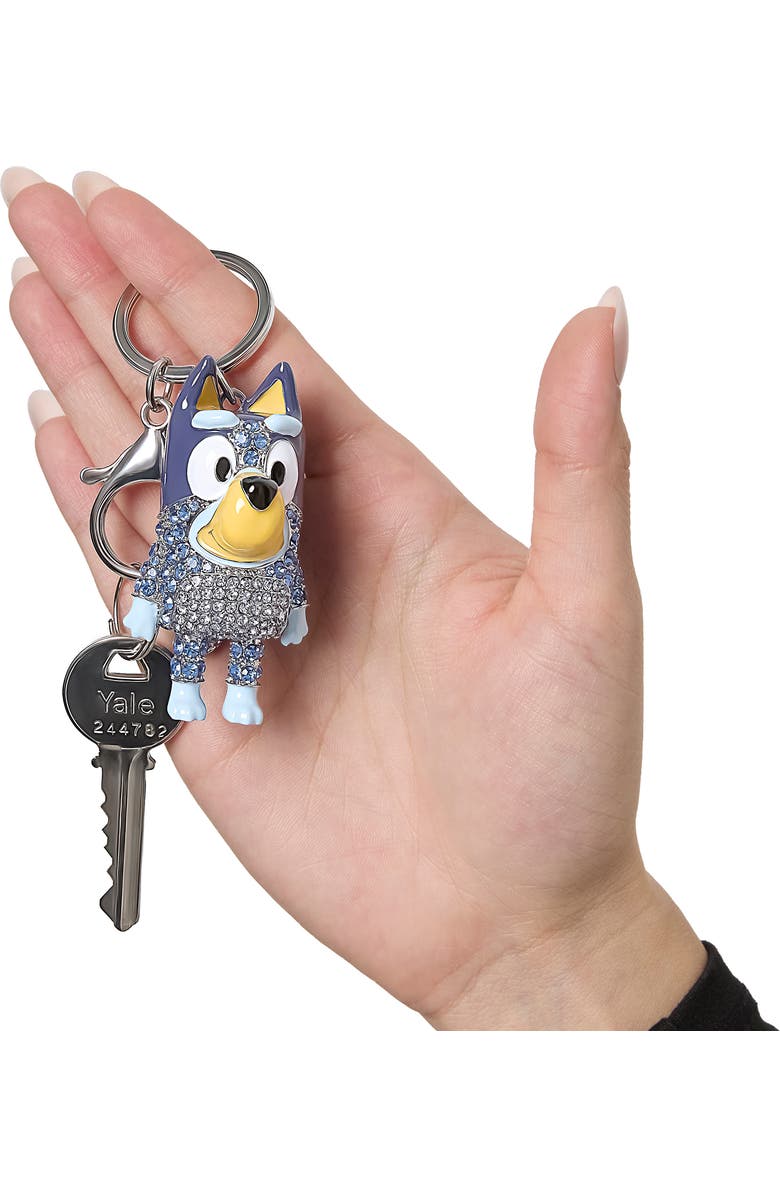 BLUEY Bag Charm Pave Crystal, Official License Bluey Charm Keychain with Lobster Clip, Alternate, color, Blue