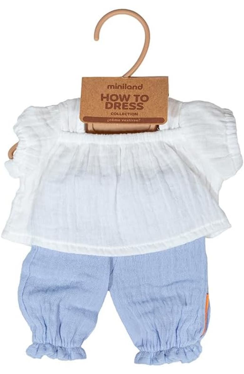 Miniland Doll Outfit for 15" Miniland Dolls, Alternate, color, Blue Multi