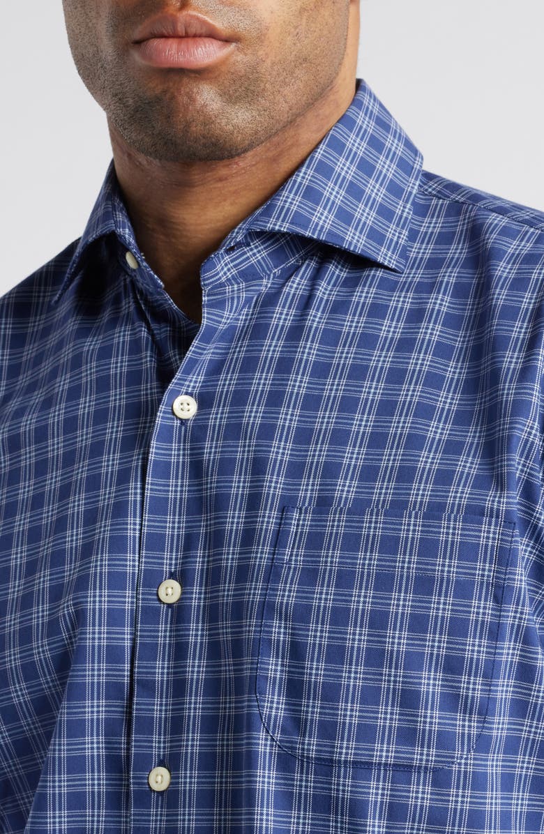 Peter Millar Elton Crown Lite Plaid Button-Up Shirt, Alternate, color, Navy
