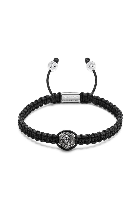 String Bracelet With Black Diamond Bead