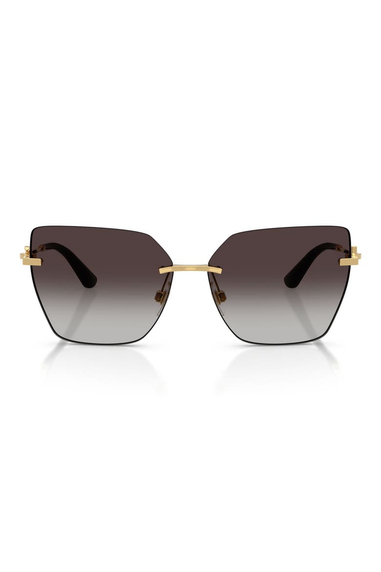 62mm Oversize Gradient Cat Eye Sunglasses, Main, color, GOLD / GREY GRADIENT