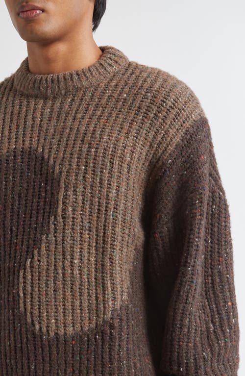 Erl Gender Inclusive Swirl Wool Blend Sweater In Brown