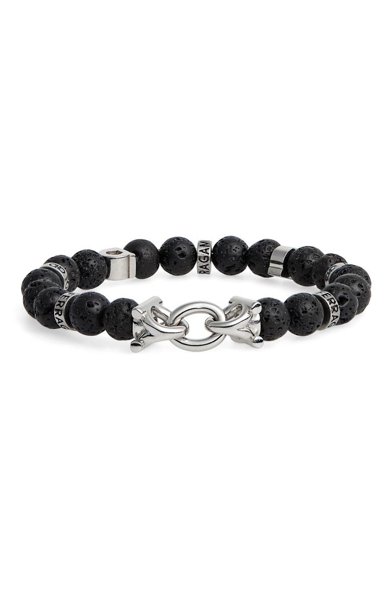 Salvatore Ferragamo Stone Bead Bracelet, Main, color, LAVA STONE
