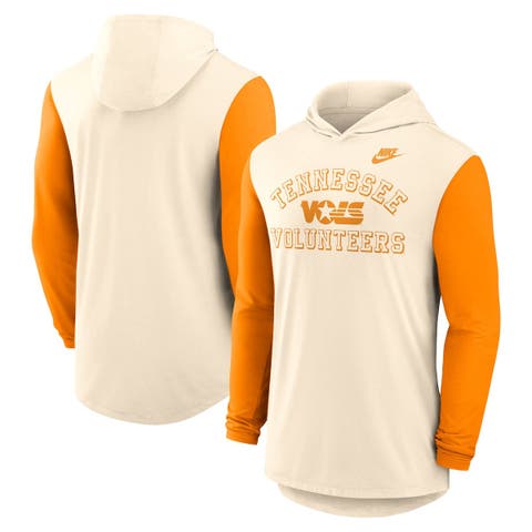 Men's Nike Natural/Tennessee Orange Tennessee Volunteers Legacy Color-Block Tri-Blend Performance Long Sleeve Hoodie T-Shirt