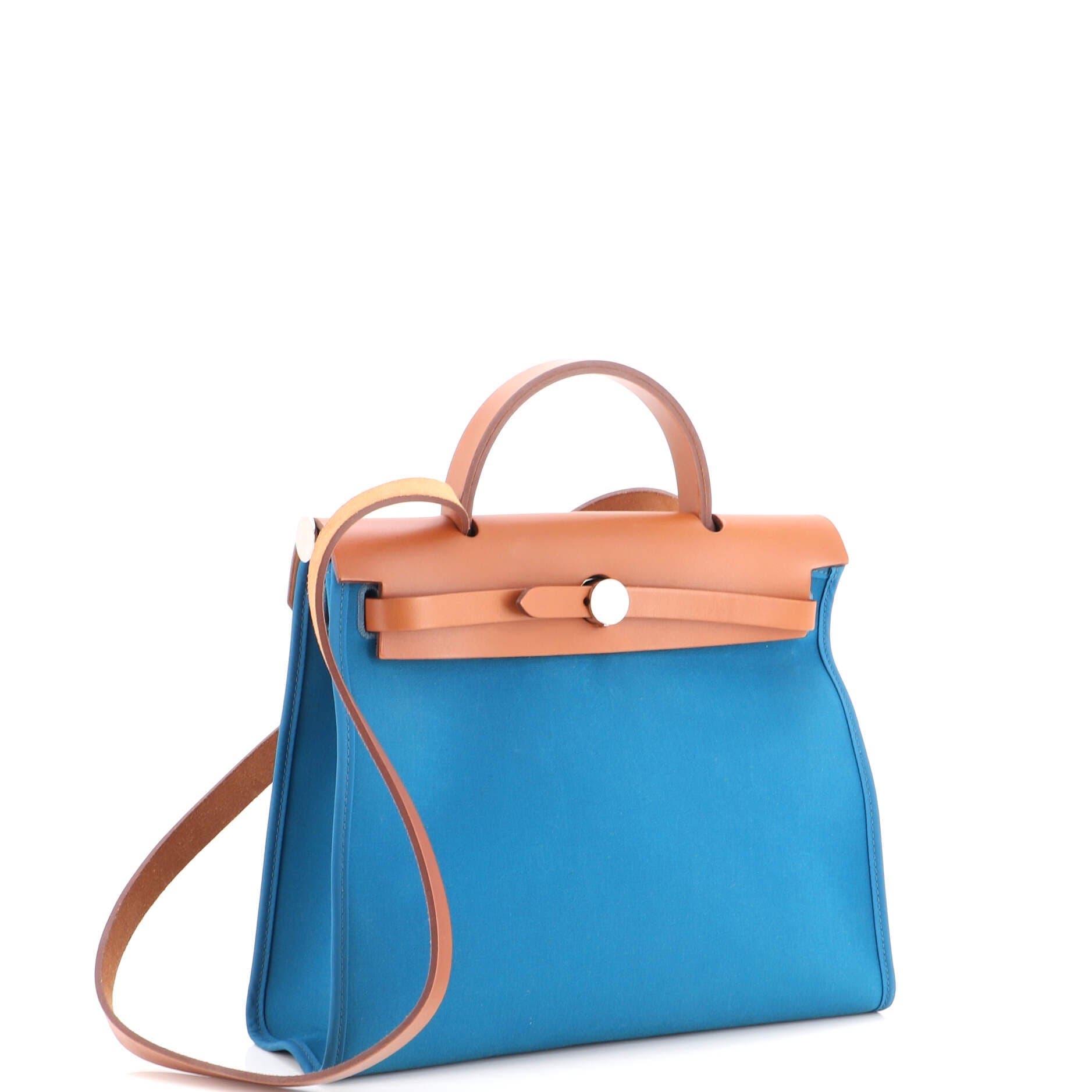 Herbag Zip Leather and Toile 31, Alternate, color, Blue
