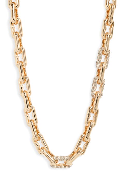 Pavé Crystal Link Chain Necklace