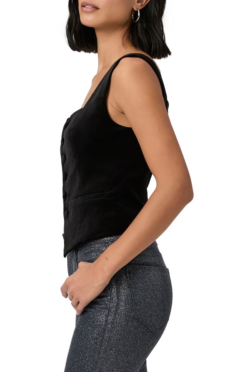 PAIGE Irene Button Front Top, Alternate, color, Black