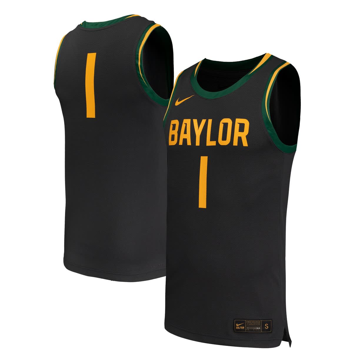 Nike Men's Nike #1 Black Baylor Bears Replica Basketball Jersey