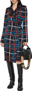 Burberry Belt Check Viscose Trench Dress