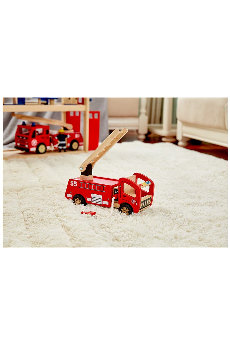 Wood Toy Fire Engine, Alternate, color, RED