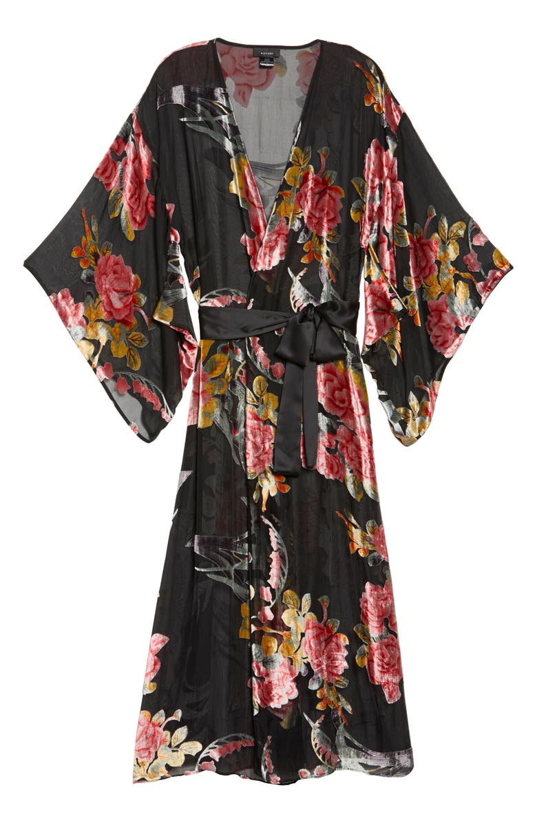 Natori Burnout Velvet Robe, Alternate, color, 