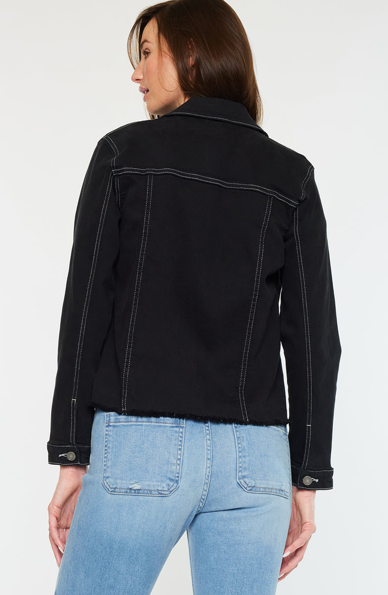 KanCan Jane Denim Jacket, Alternate, color, Black