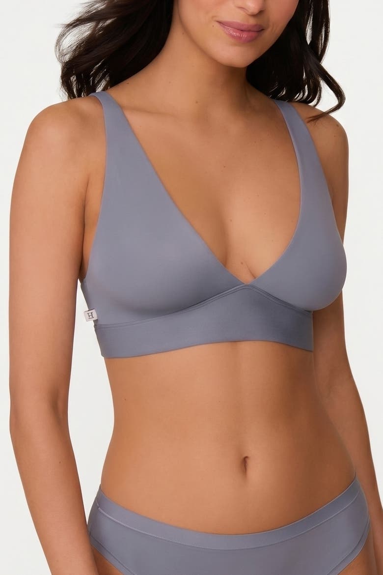 Bliss Plunge Adjustable Bralette, Main, color, Steel