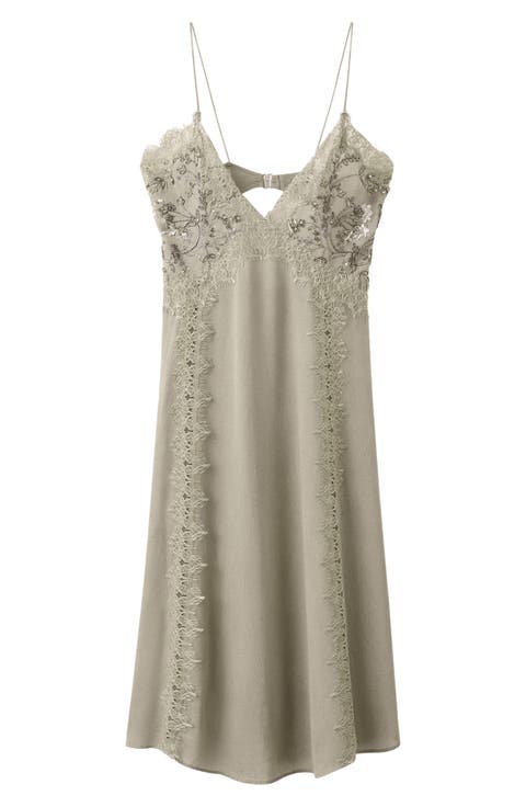 Sequin Lace Sleeveless Midi Dress