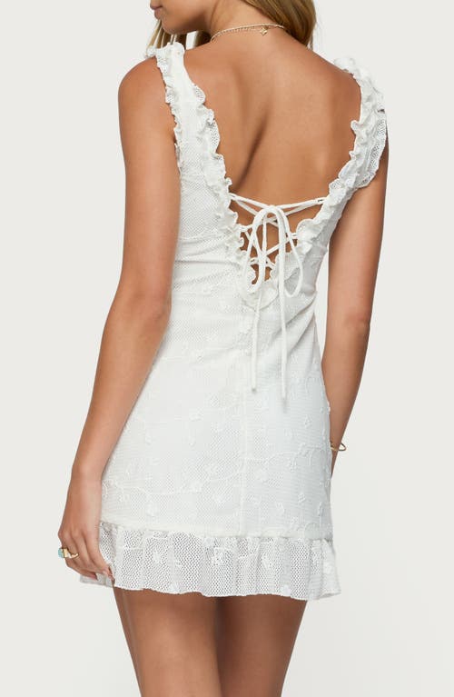 Edikted Shayla Ruffle Trim Minidress In White