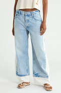 MOTHER The Nacho Double Dip Frayed Wide Leg Jeans