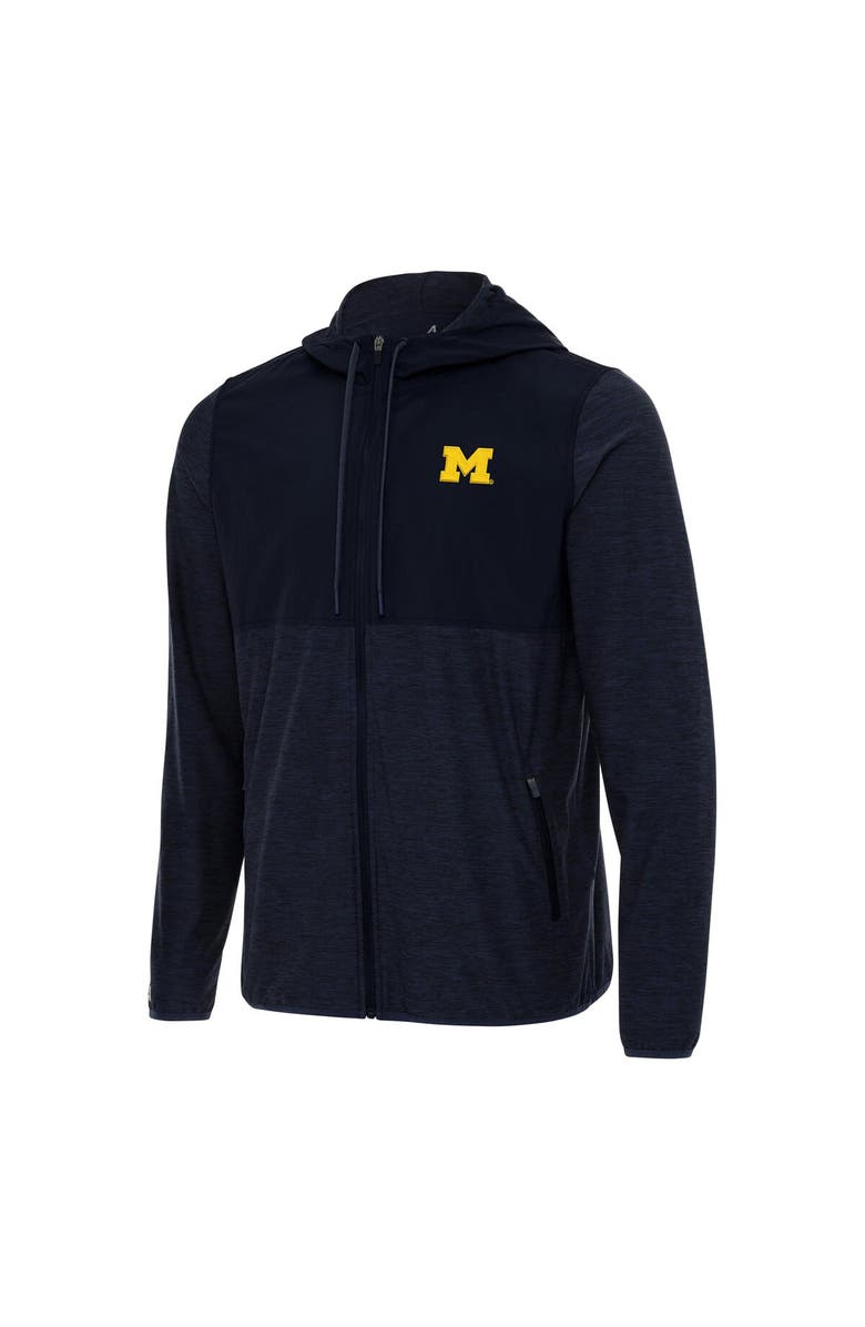 ANTIGUA Men's Antigua Navy Michigan Wolverines Sway Full-Zip Hoodie, Main, color, Navy