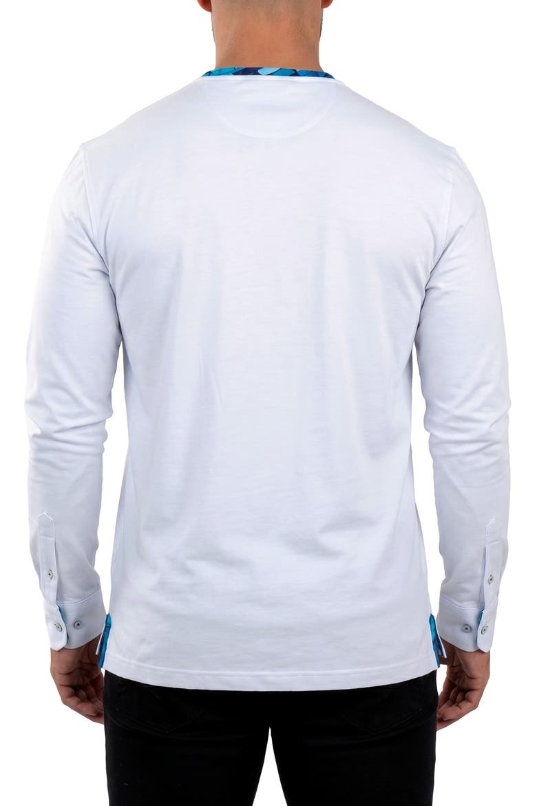 Edison Stretch Cotton Long Sleeve V-Neck T-Shirt, Alternate, color, WHITE