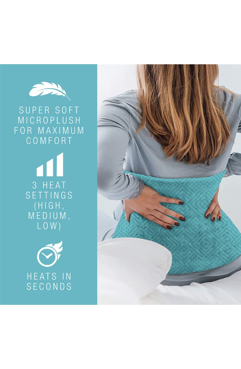 PURSONIC Extra Extra Large Electric Heating Pad, Alternate, color, Aqua