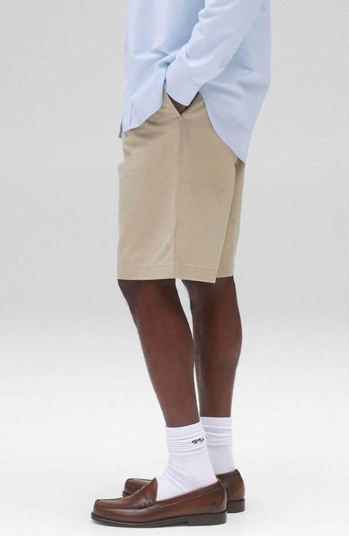 Reigning Champ Sophomore Relaxed Fit Pleated Cotton Twill Chino Shorts In Sand