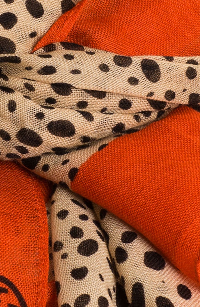 Tory Burch 'Cheetah' Wool Scarf, Alternate, color, 