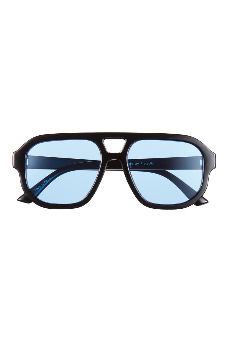 Aviator Sunglasses, Main, color, BLACK- BLUE