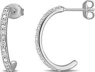 Julianna B. Lab-Grown Diamond C Hoop Earrings Sterling Silver
