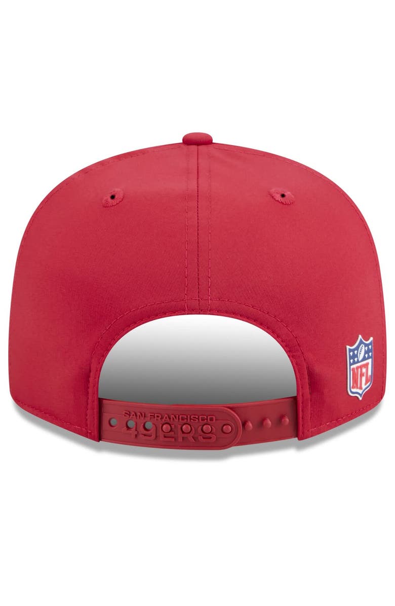 New Era Men's New Era Scarlet San Francisco 49ers 2025 Sideline  Split Panel 9FIFTY Snapback Hat, Alternate, color, 