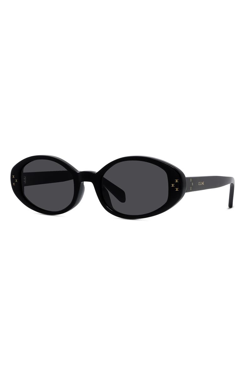 CELINE 52mm Triomphe Dot Oval Sunglasses, Alternate, color, 