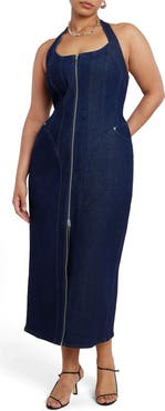 ELOQUII Denim Corset Dress
