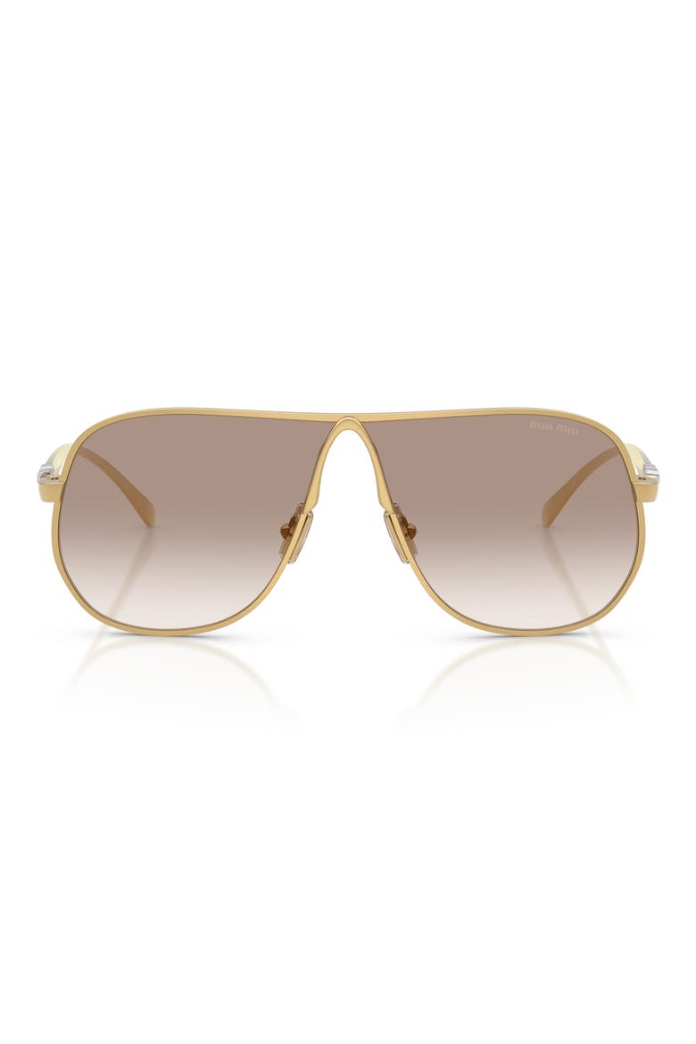 66mm Oversize Pilot Sunglasses, Main, color, GOLD/ CLEAR GRADIENT BROWN
