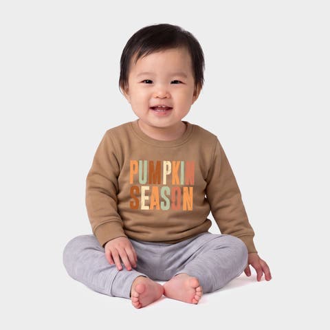 Pumpkin Season Fall Colors Infant Crew Fleece Sweatshirt