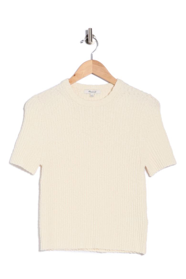 Bouclé Knit Sweater Top, Alternate, color, ANTIQUE CREAM