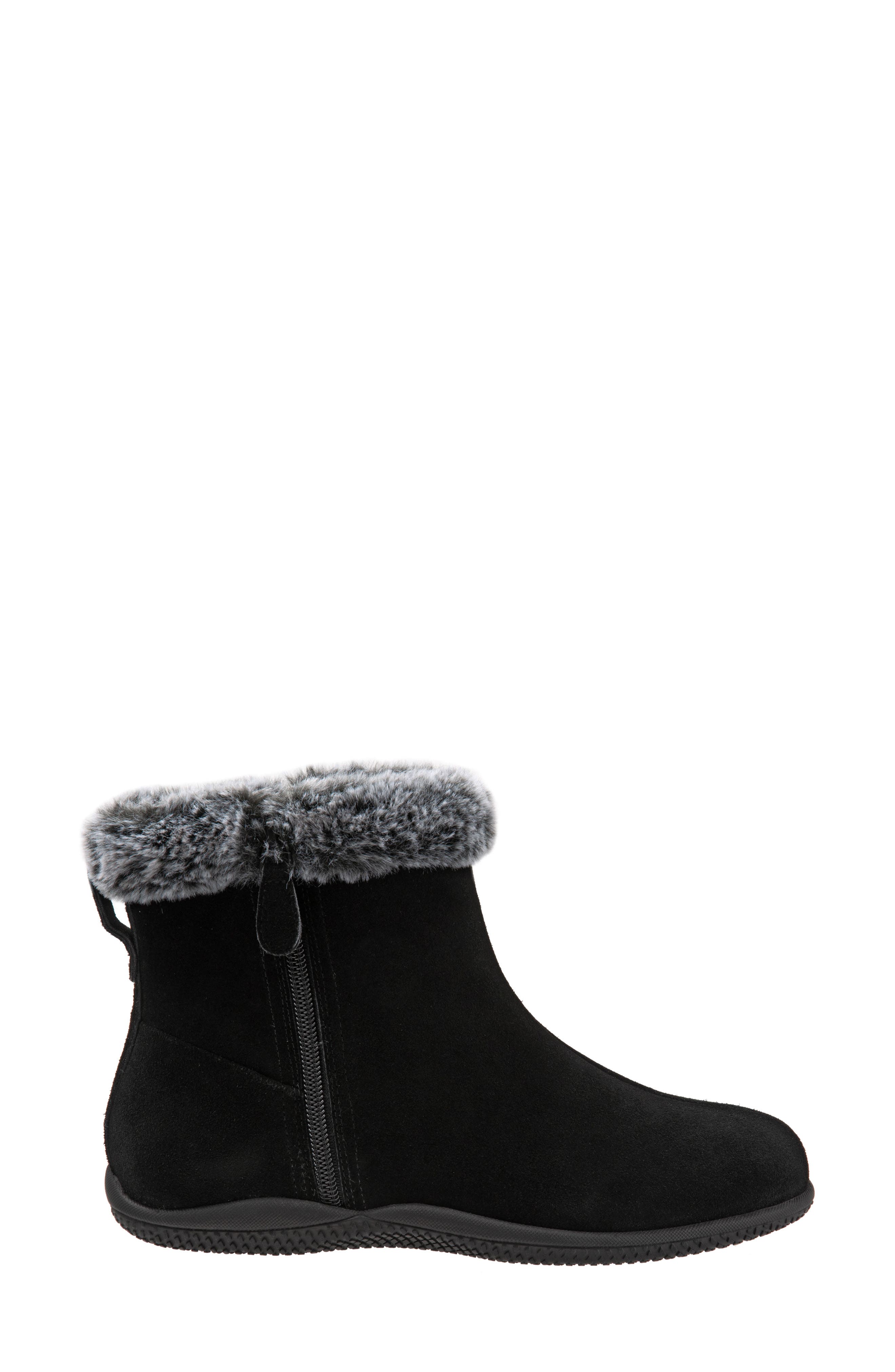 SoftWalk<sup>®</sup> Helena Faux Fur Bootie, Alternate, color, Black Suede