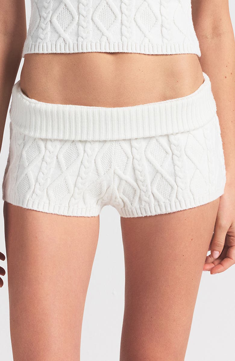 SKIMS Sweater Knit Shorts, Alternate, color, Ivory