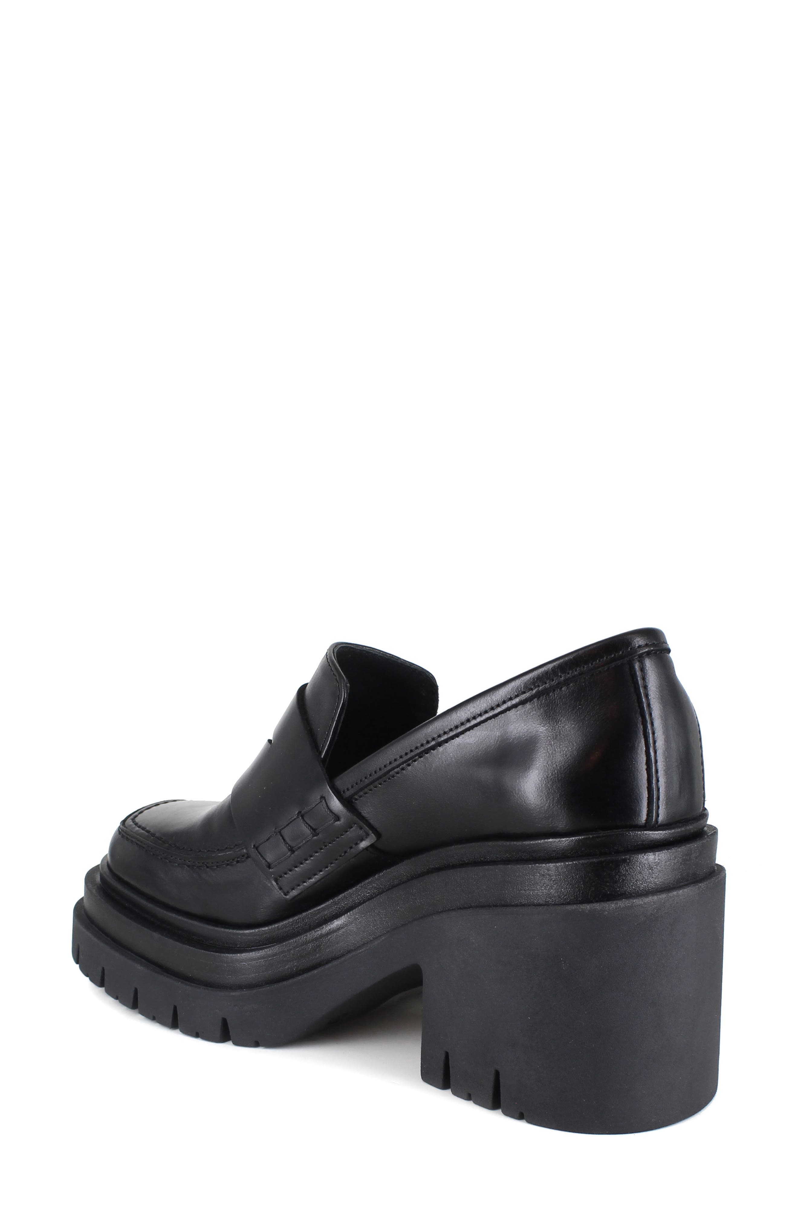 ZIGI Bertha Platform Penny Loafer, Alternate, color, Black Leather