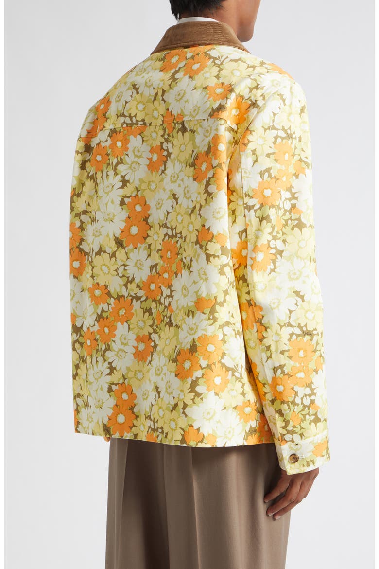 Papier Floral Print Cotton Twill Shirt Jacket, Alternate, color, YELLOW MULTI