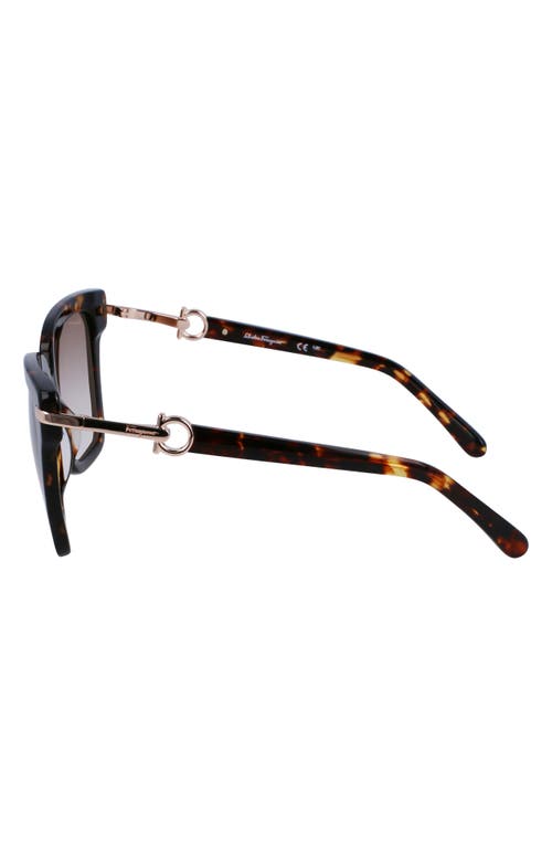 Ferragamo 57mm Polarized Rectangular Sunglasses In Brown
