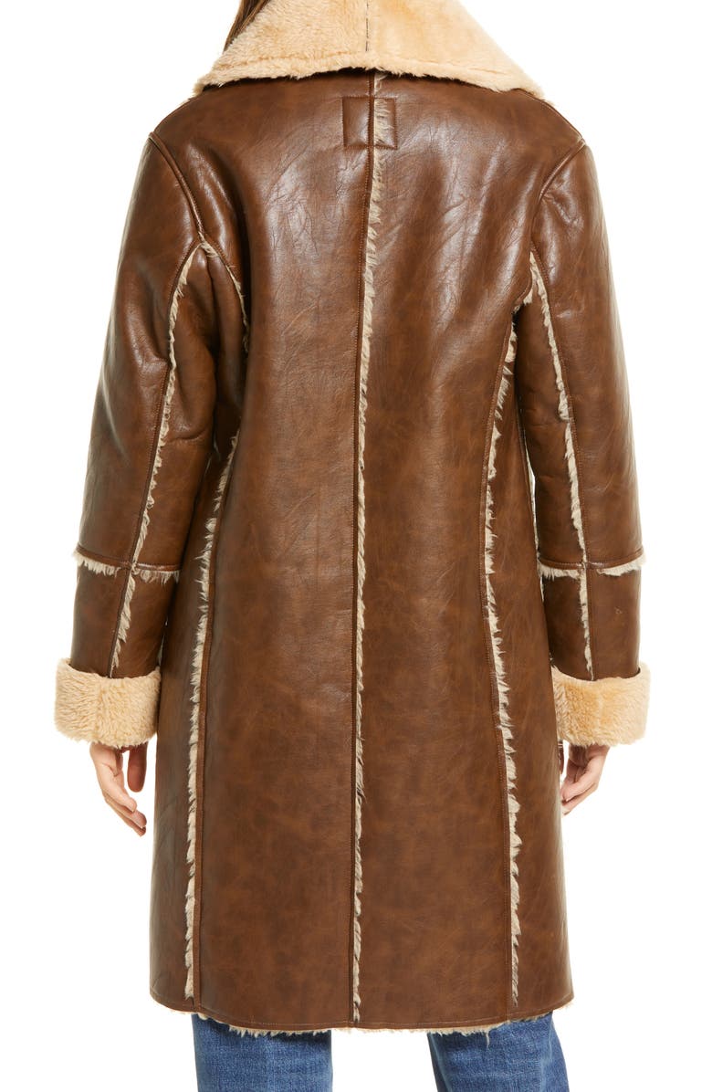 Avec Les Filles Faux Shearling Coat, Alternate, color, 