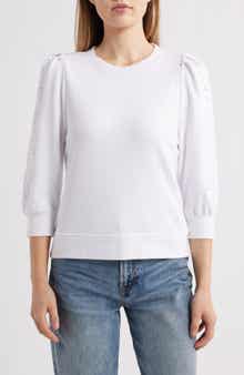 Splendid Rory Embroidered Eyelet Sleeve Sweatshirt