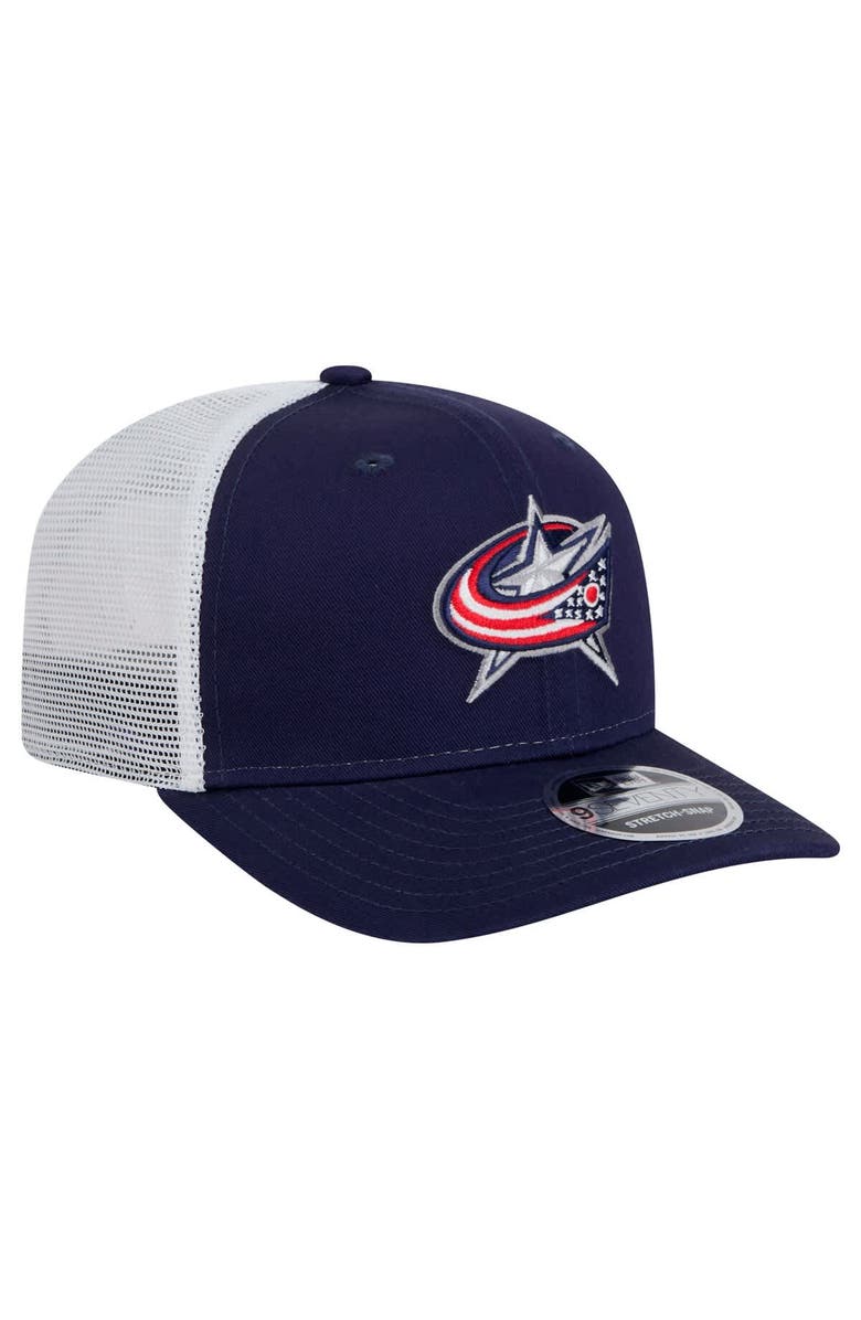 New Era Men's New Era Navy Columbus Blue Jackets Core Trucker 9SEVENTY Stretch-Snap Hat, Alternate, color, 