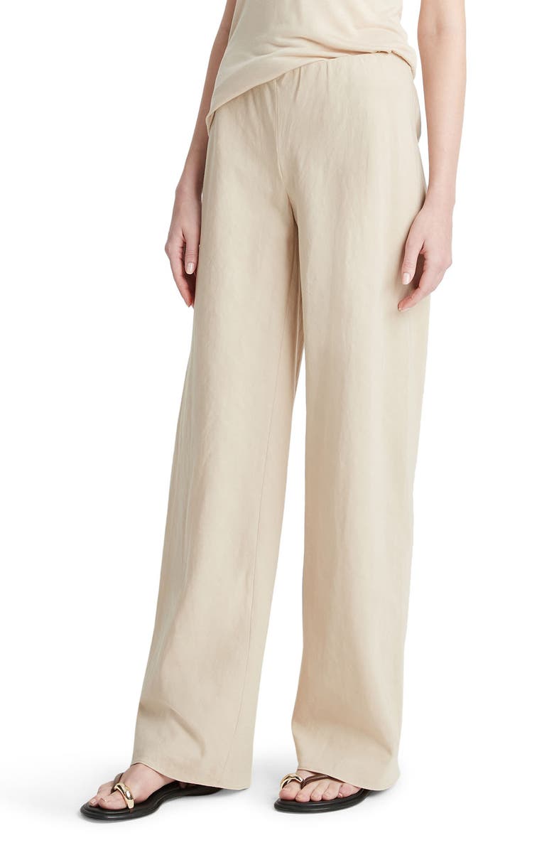 Vince Cotton Blend Wide Leg Pants, Alternate, color, White Oak