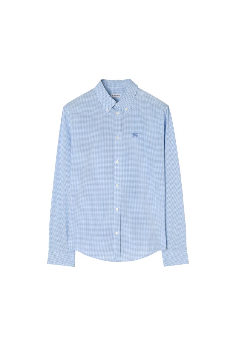 Classic Fit Gingham Cotton Shirt, Alternate, color, Cool cornflower blue