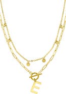 Adornia Initial Pendant Layered Chain Necklace