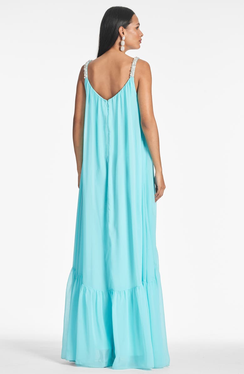 Sachin & Babi Kami Imitation Pearl & Crystal Detail Chiffon Gown, Alternate, color, 