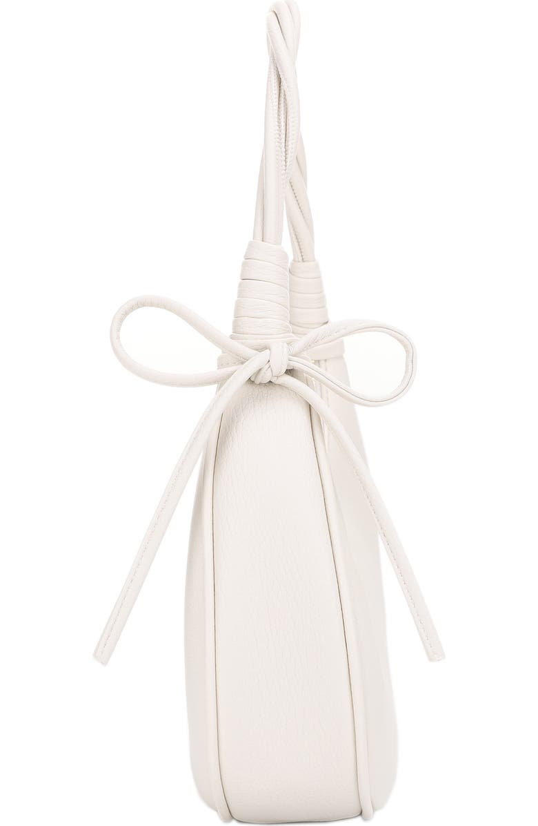 Mali + Lili Brianna Soft Bow Faux Leather Crescent Shoulder Bag, Alternate, color, Ivory