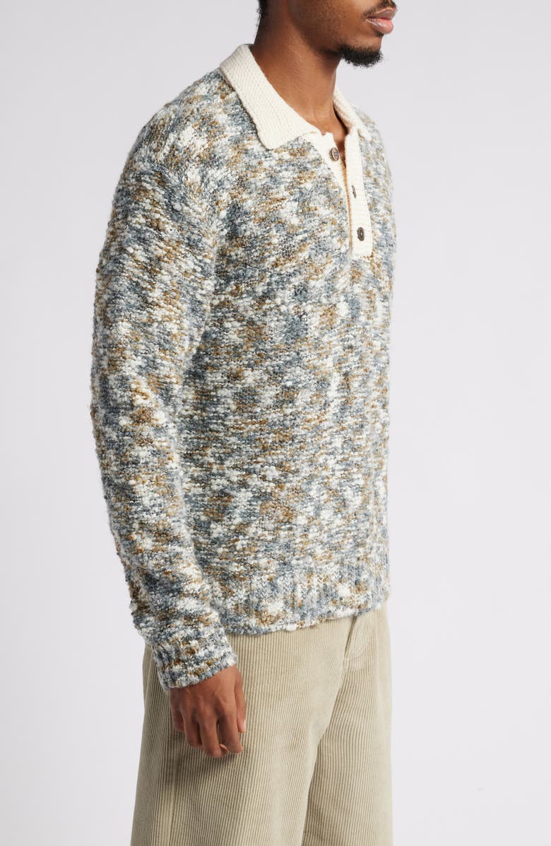 Obey Reuben Textured Long Sleeve Polo Sweater, Alternate, color, 